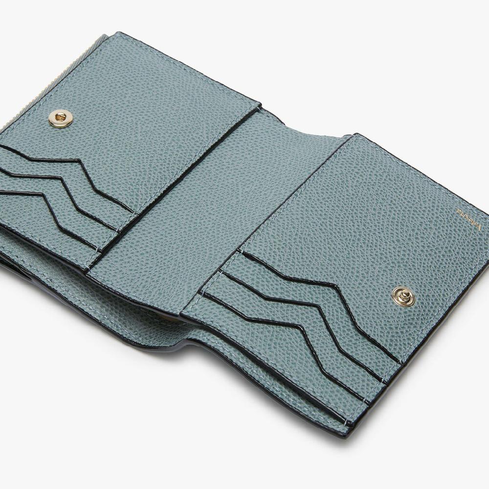 Valextra Portafoglio da Donna di Lusso in Pelle Azzurra cerulea | Valextra Nuovo