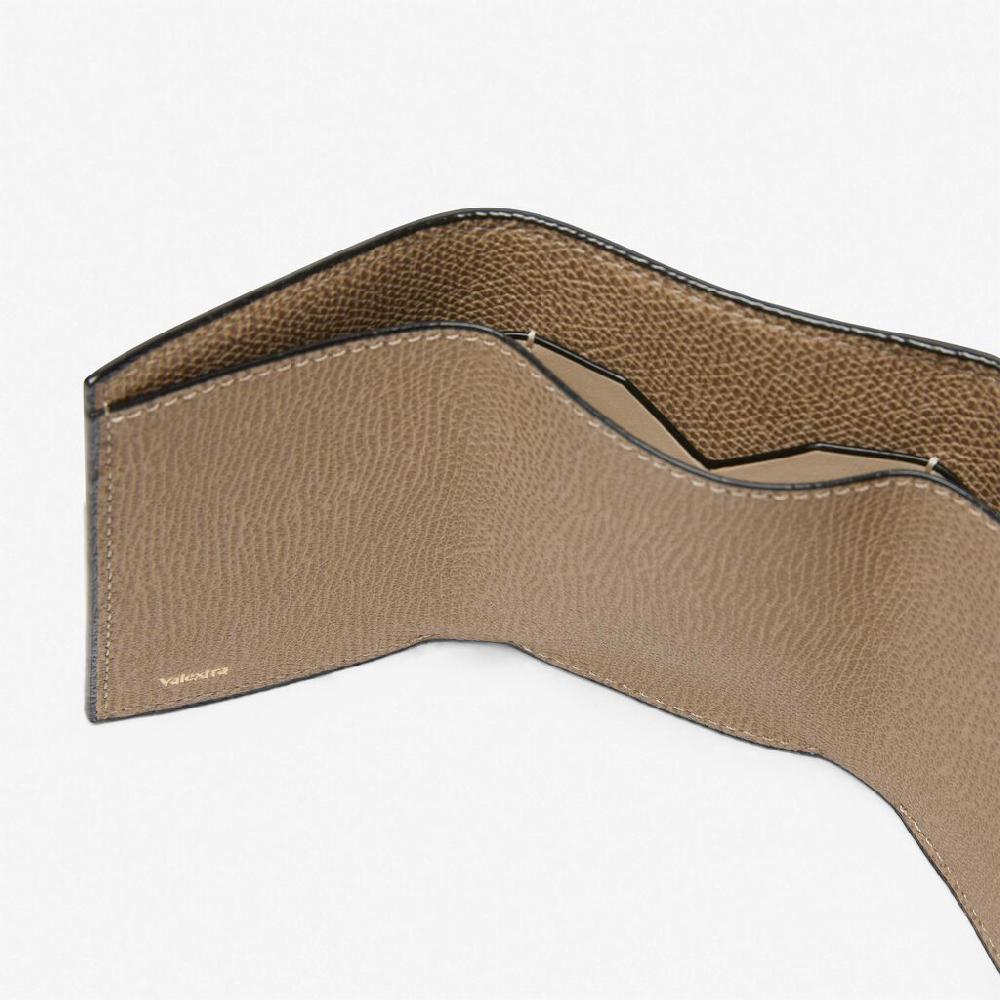Valextra Portafoglio Bifold in Pelle Marrone Tortora | Valextra Vendita