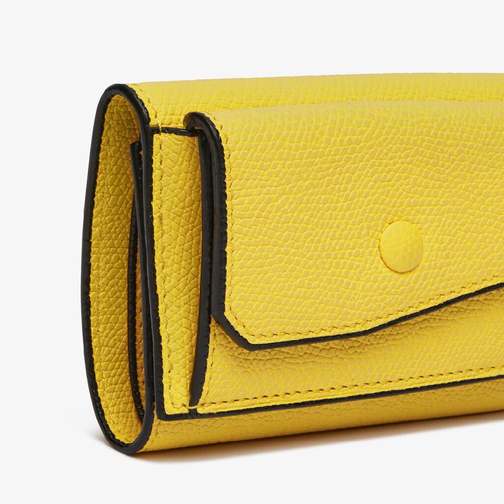 Valextra Portafoglio bifold in Pelle Gialla | Valextra Promozione