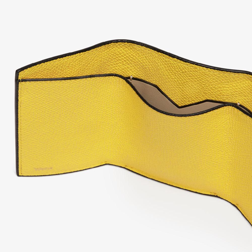 Valextra Portafoglio bifold in Pelle Gialla | Valextra Promozione