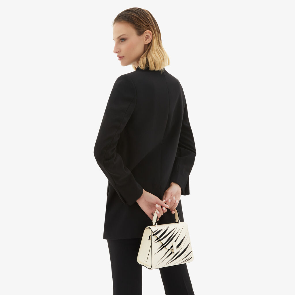 Valextra Borsa a mano da Donna di Lusso Bianca e Nera | Valextra Iside Fino Al -60%
