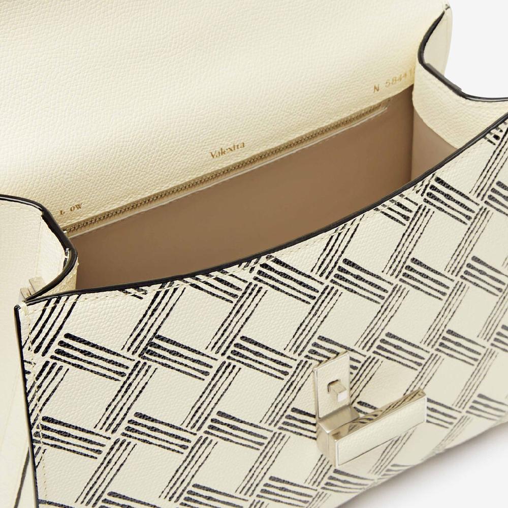 Valextra Borsa a mano Donna in Pelle Bianca e Nera | Valextra Iside Affare Del Giorno