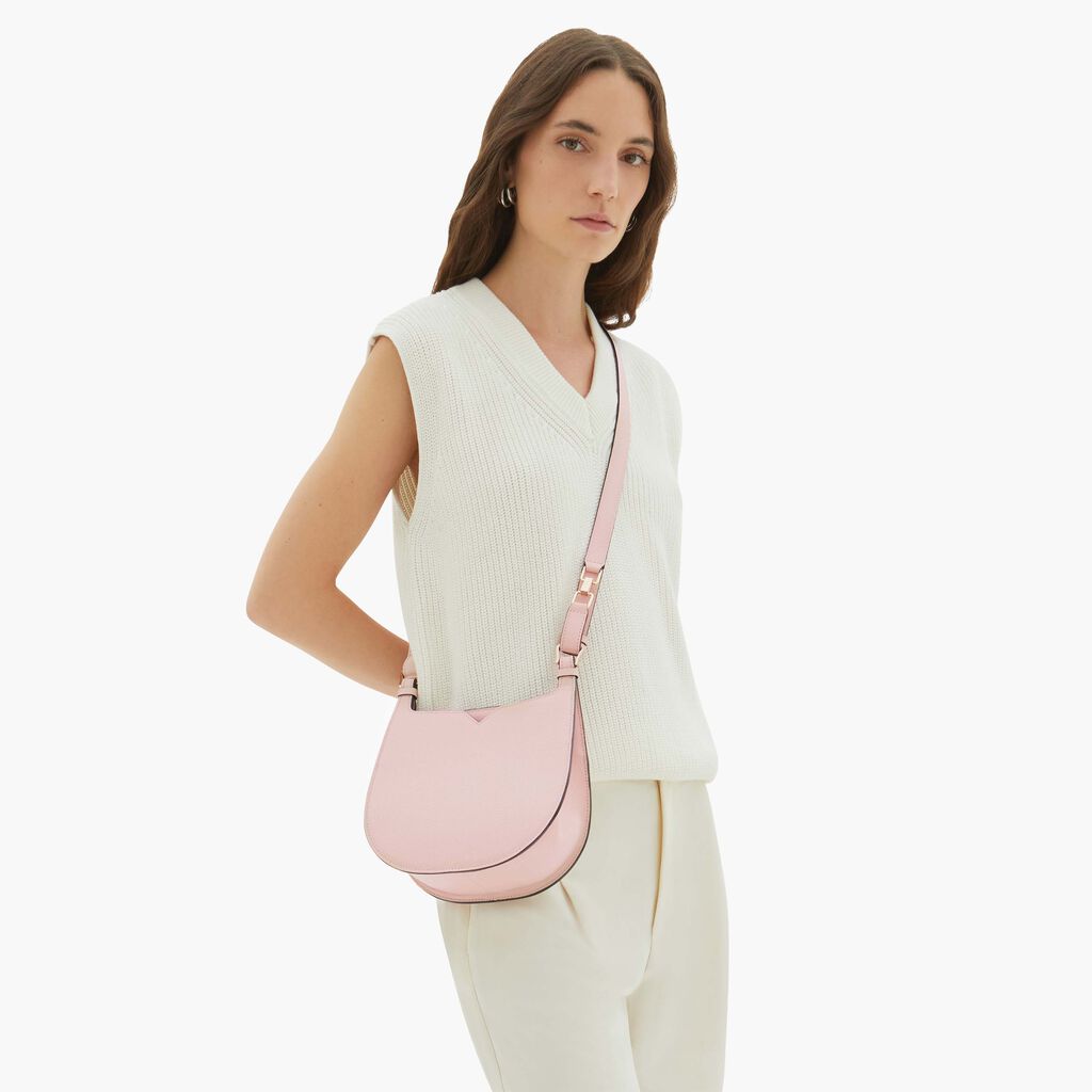 Valextra Borsa a spalla Mini in Pelle Rosa | Valextra Hobo Novità