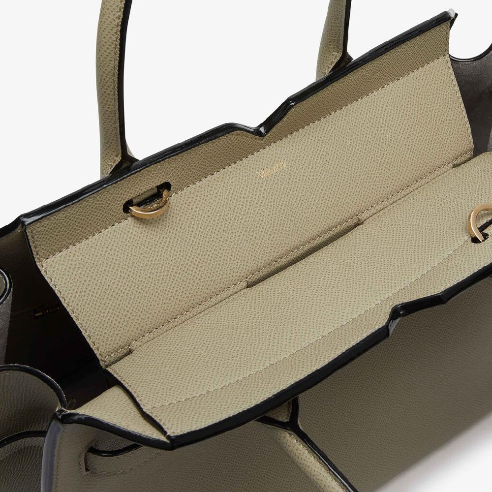 Valextra Borsa due manici Donna di Lusso in pelle Verde tundra | Valextra Presa