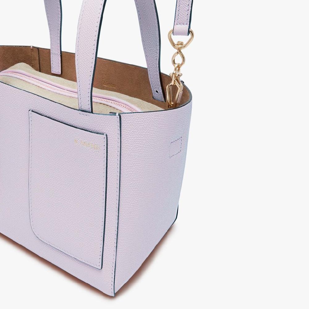 Valextra Borsa a secchiello Donna di Lusso in Pelle Lilla | Valextra Soft Sconto