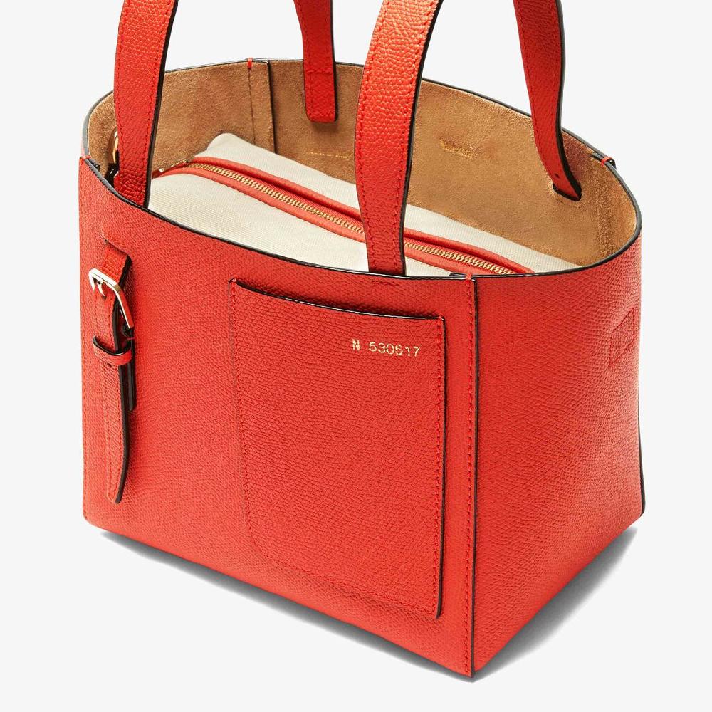 Valextra Borsa a secchiello in Pelle Rossa Papavero | Valextra Soft Offerta