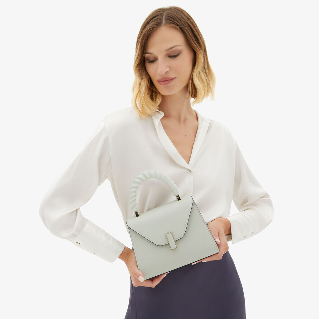 Valextra Borsetta a mano da Donna Mini in Pelle Bianca | Valextra Iside Outlet