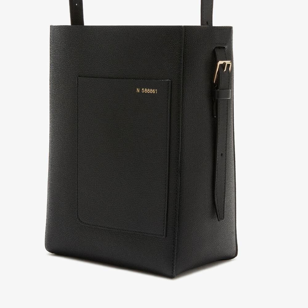 Valextra Borsa a secchiello da Donna di Lusso in Pelle Nera | Valextra Soft Vendita Economica