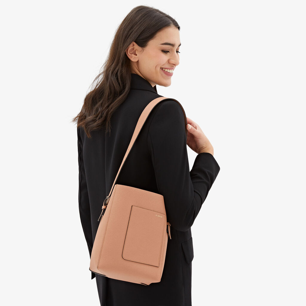 Valextra Borsa a secchiello Donna Mini in Pelle Marrone | Valextra Soft Saldi Di Fabbrica