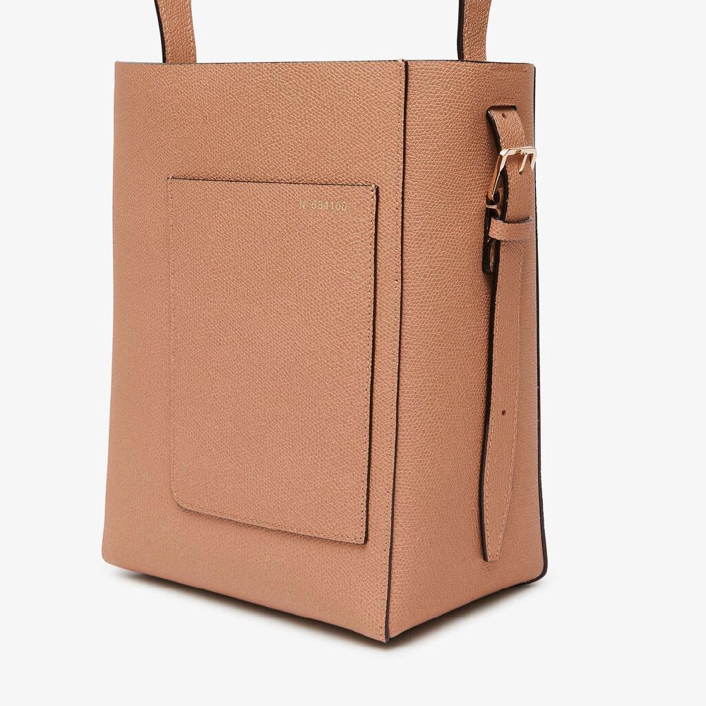 Valextra Borsa a secchiello Donna Mini in Pelle Marrone | Valextra Soft Saldi Di Fabbrica
