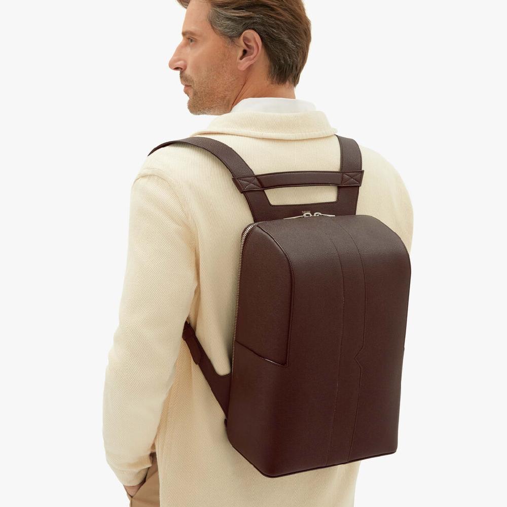 Valextra Zaino comodo ed ergonomico in Pelle Marrone | Valextra V-Line Fino Al -60%