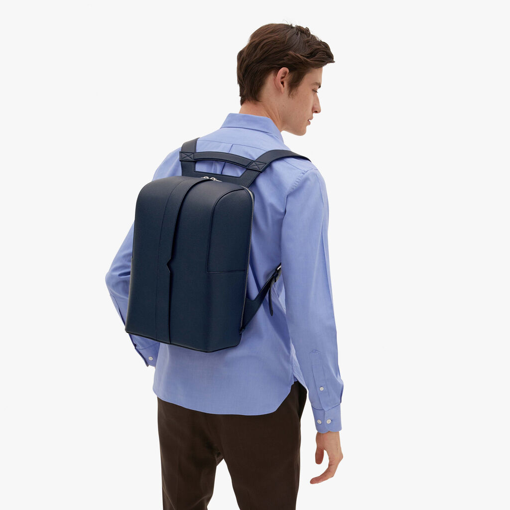 Valextra Zaino porta PC e tablet in Pelle Blu | Valextra V-Line Shopping Online