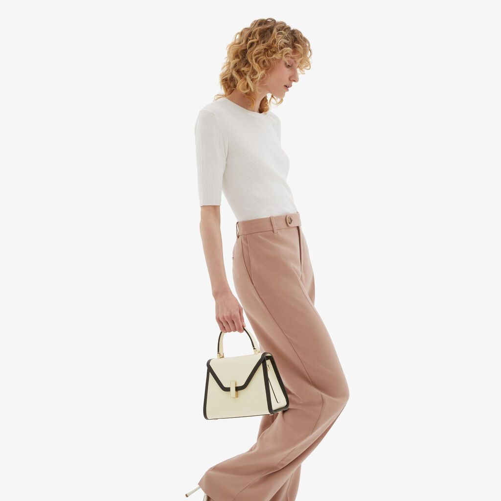 Valextra Borsa a mano Mini in Pelle Bianca | Valextra Iside Offerta