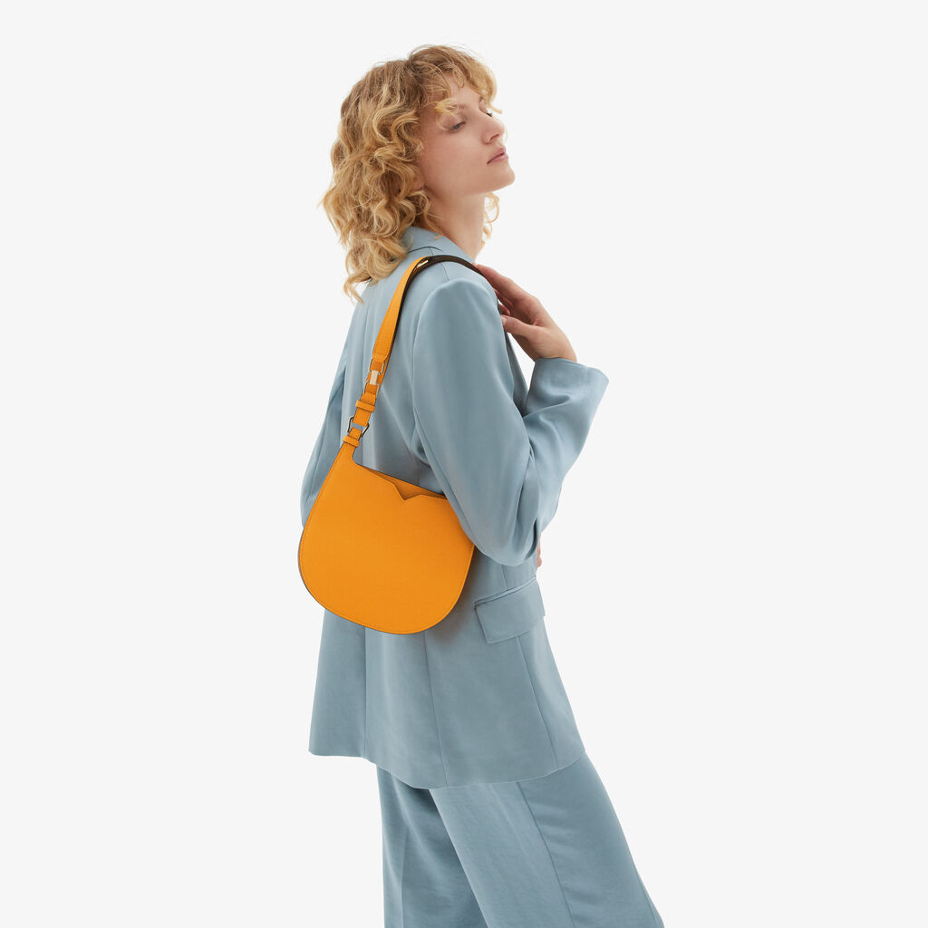 Valextra Borsa Weekend Mini compatta in Pelle Gialla | Valextra Hobo In Vendita