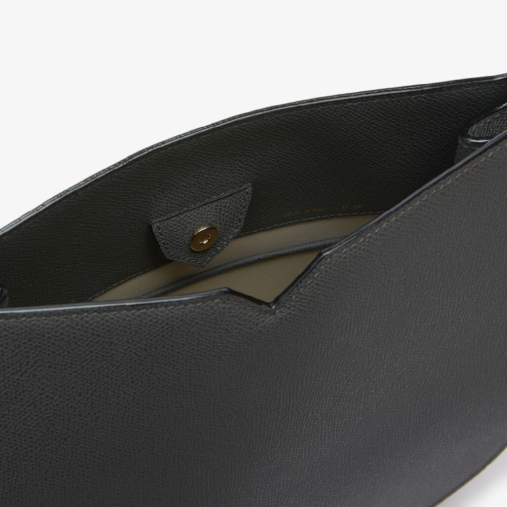 Valextra Borsa a spalla da Donna in Pelle Grigia | Valextra Hobo Saldi