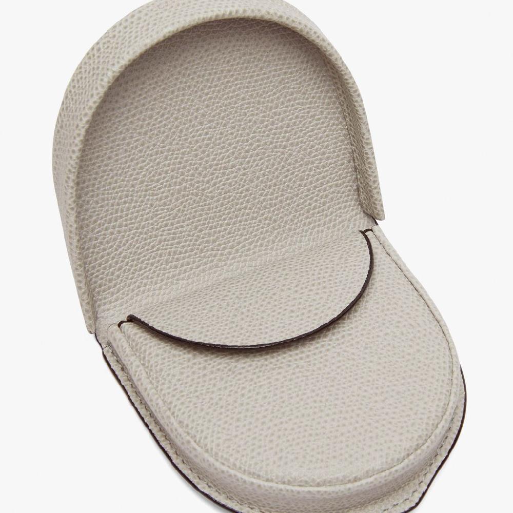 Valextra Portamonete in Pelle Grigio chiaro | Valextra Piccola Pelletteria Negozio