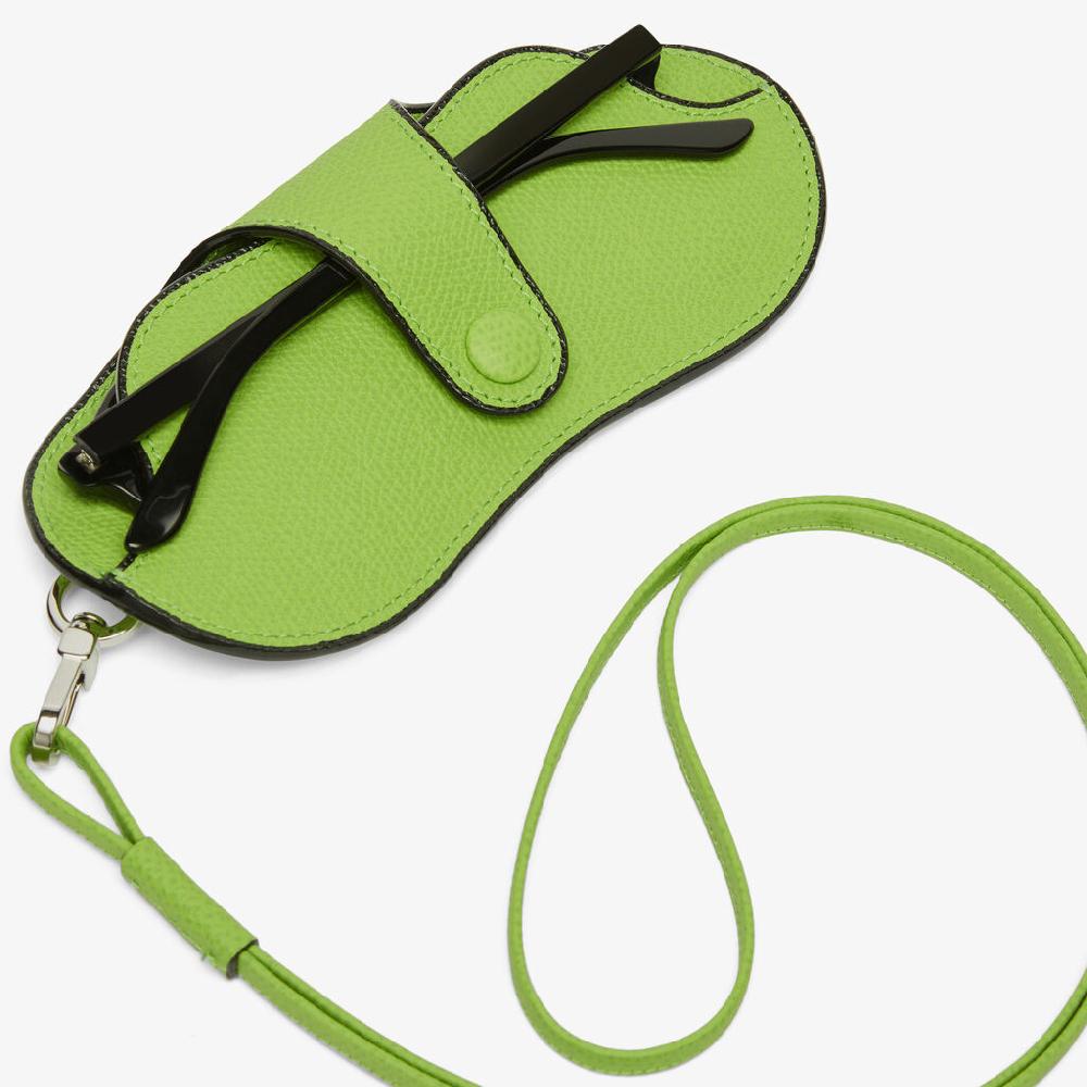 Valextra Custodia occhiali da Donna in Pelle Verde di Lusso | Valextra Nuova