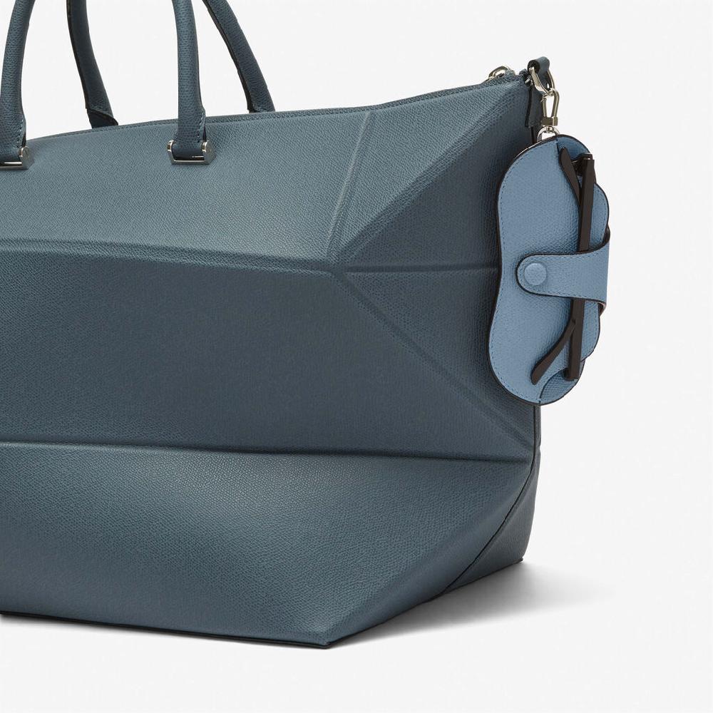 Valextra Porta occhiali in Pelle Azzurra con tracolla | Valextra Moda