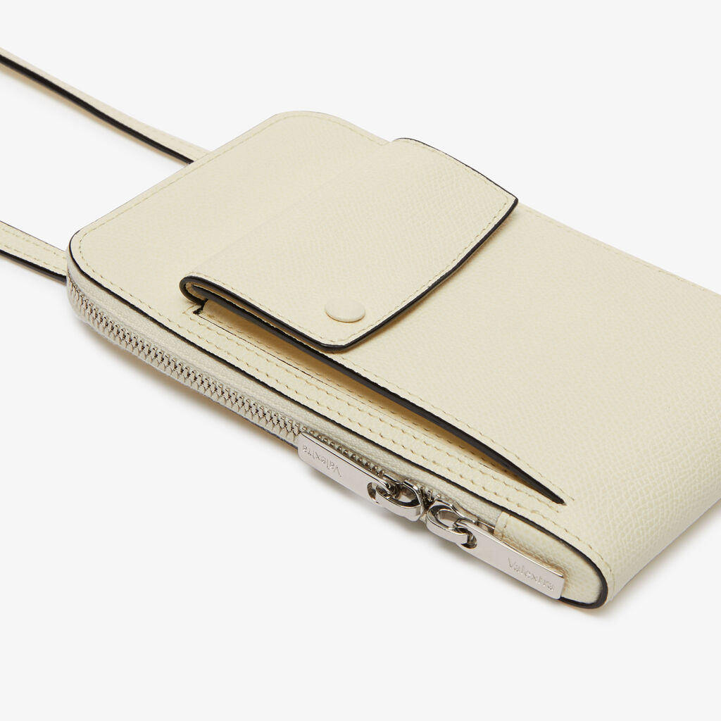 Valextra Porta telefono da Donna in Pelle Bianca | Valextra Pocket 2025