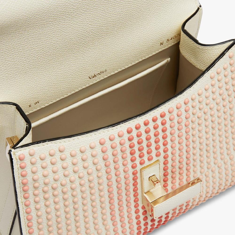 Valextra Borsa Donna con borchie Rosa in Pelle Bianca | Valextra Iside Promozione