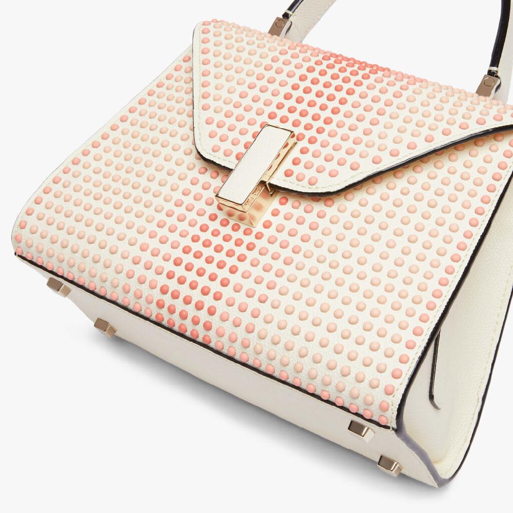 Valextra Borsa Donna con borchie Rosa in Pelle Bianca | Valextra Iside Promozione