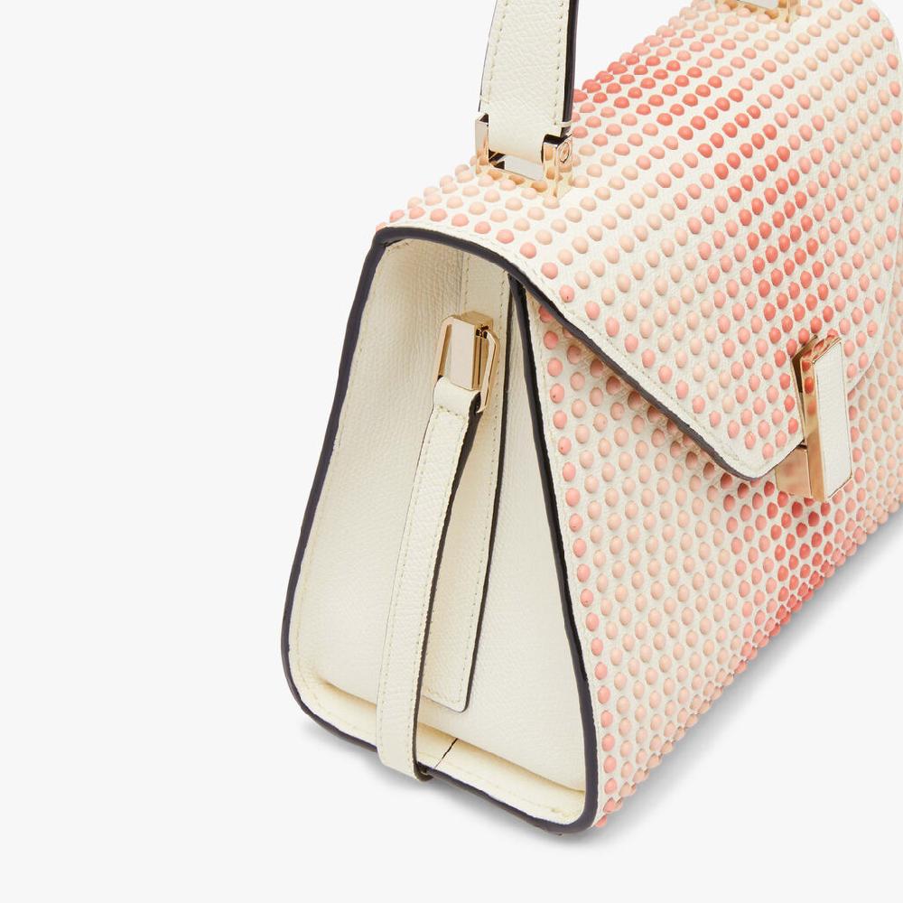 Valextra Borsa Donna con borchie Rosa in Pelle Bianca | Valextra Iside Promozione