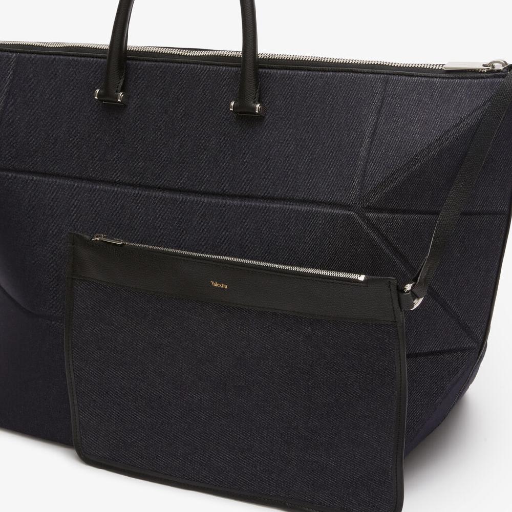Valextra Borsa da viaggio pieghevole Blu e Nera | Valextra Poliedrica Pezzi Unici