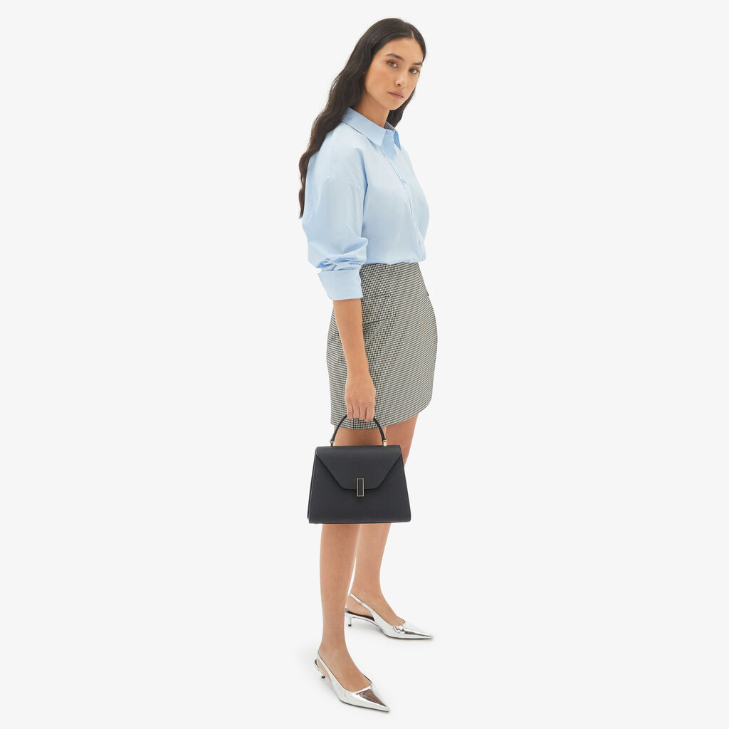 Valextra Borsa a mano Media in Pelle Blu Ottanio | Valextra Iside Acquista Ora