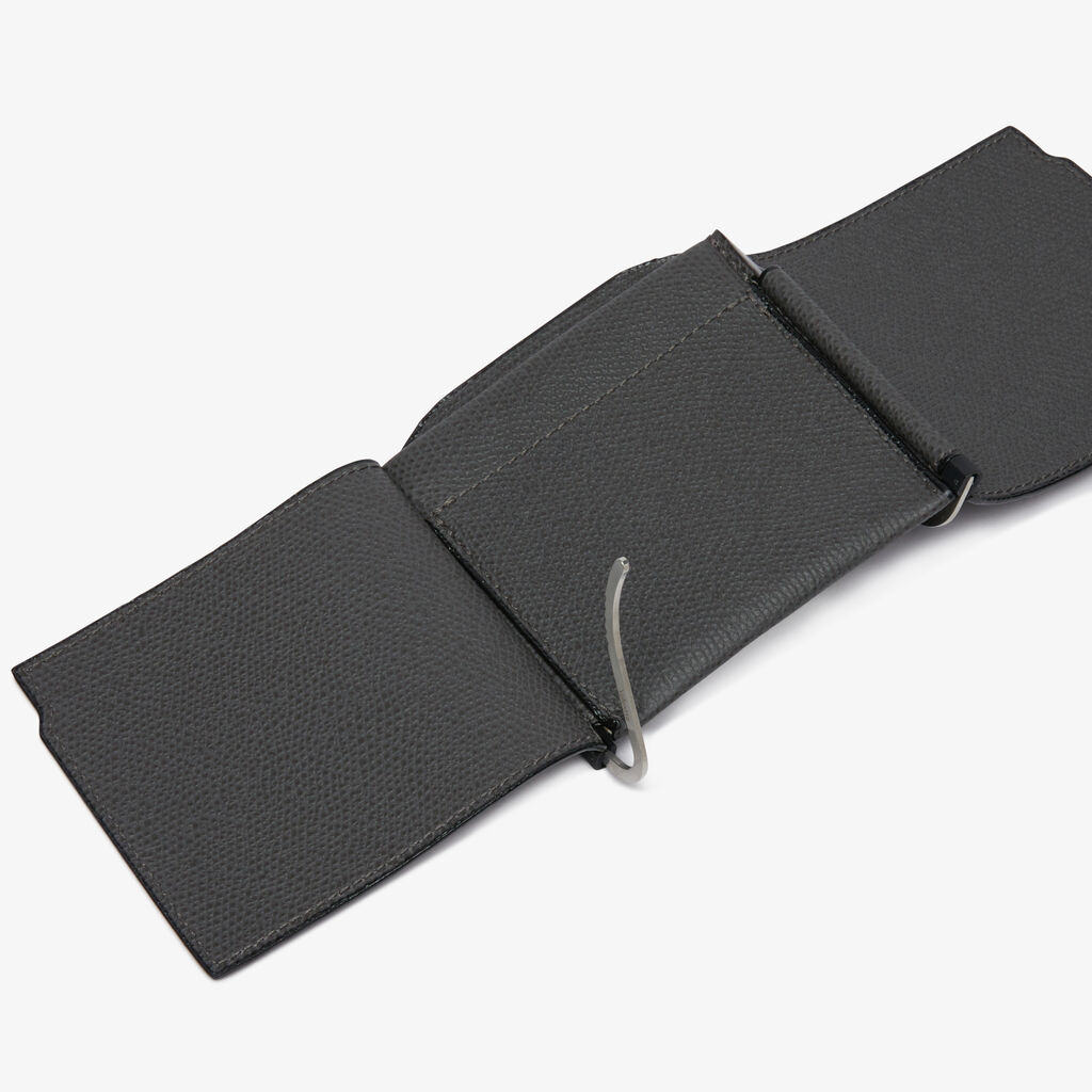 Valextra Portafoglio con fermasoldi trifold in Pelle Grigia | Valextra Sottocosto