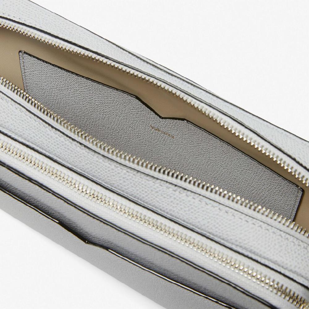 Valextra Borsetta a tracolla Bum Bag in Pelle Grigia | Valextra V-Line Novità