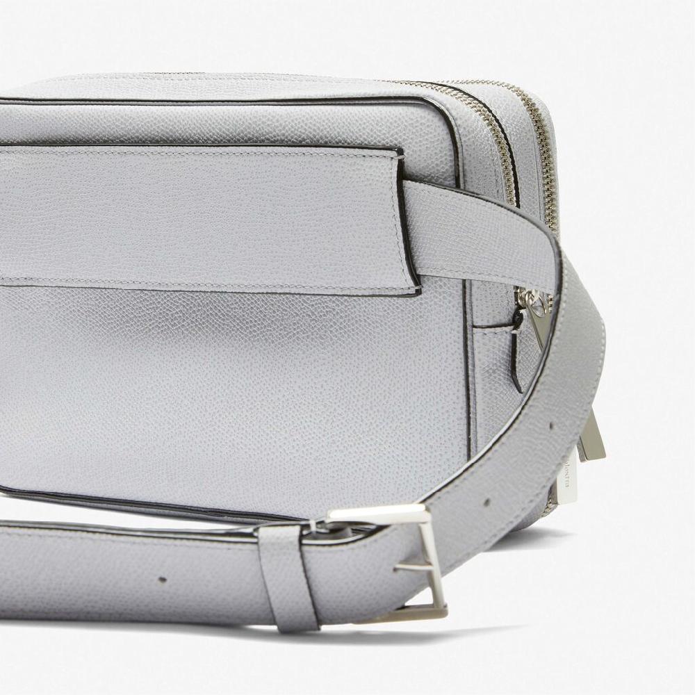 Valextra Borsetta a tracolla Bum Bag in Pelle Grigia | Valextra V-Line Novità