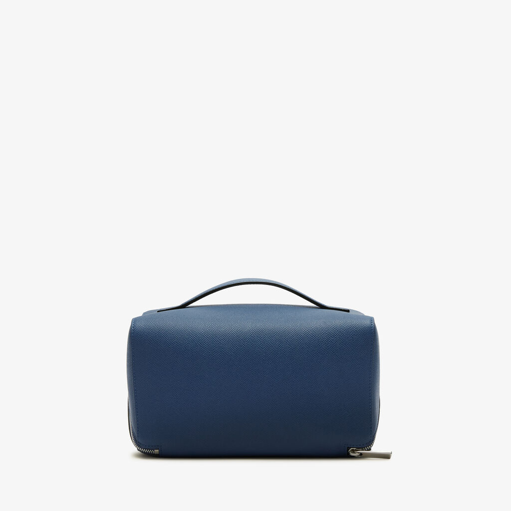 Valextra Beauty case da viaggio di Lusso in Pelle Blu | Valextra V-Line Sconto
