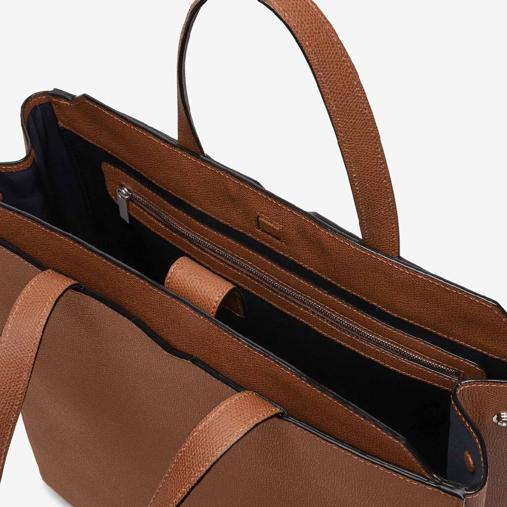 Valextra Borsa Shopping Uomo di Lusso in Pelle Marrone | Valextra V-Line Offerta