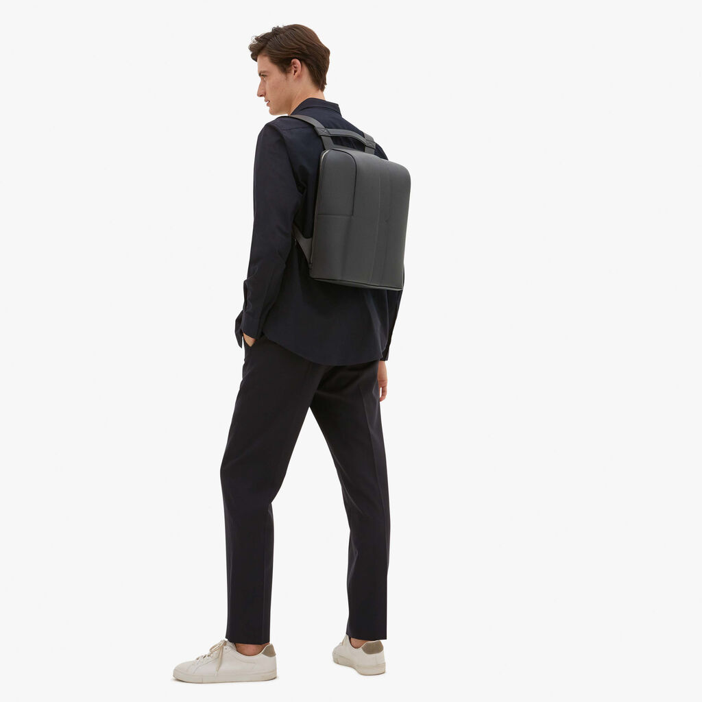 Valextra Valextra V-Line: Zaino da viaggio porta PC in Pelle Grigia Economico