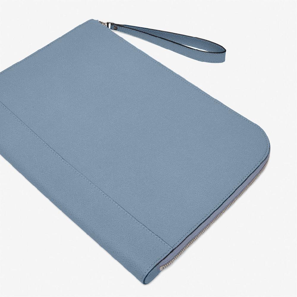 Valextra Pochette piatta portadocumenti in Pelle Azzurra | Valextra My Logo Saldi