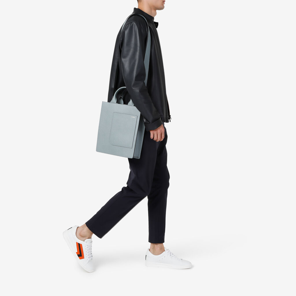 Valextra Tote bag Mini in Pelle Blu | Valextra Boxy Offerte