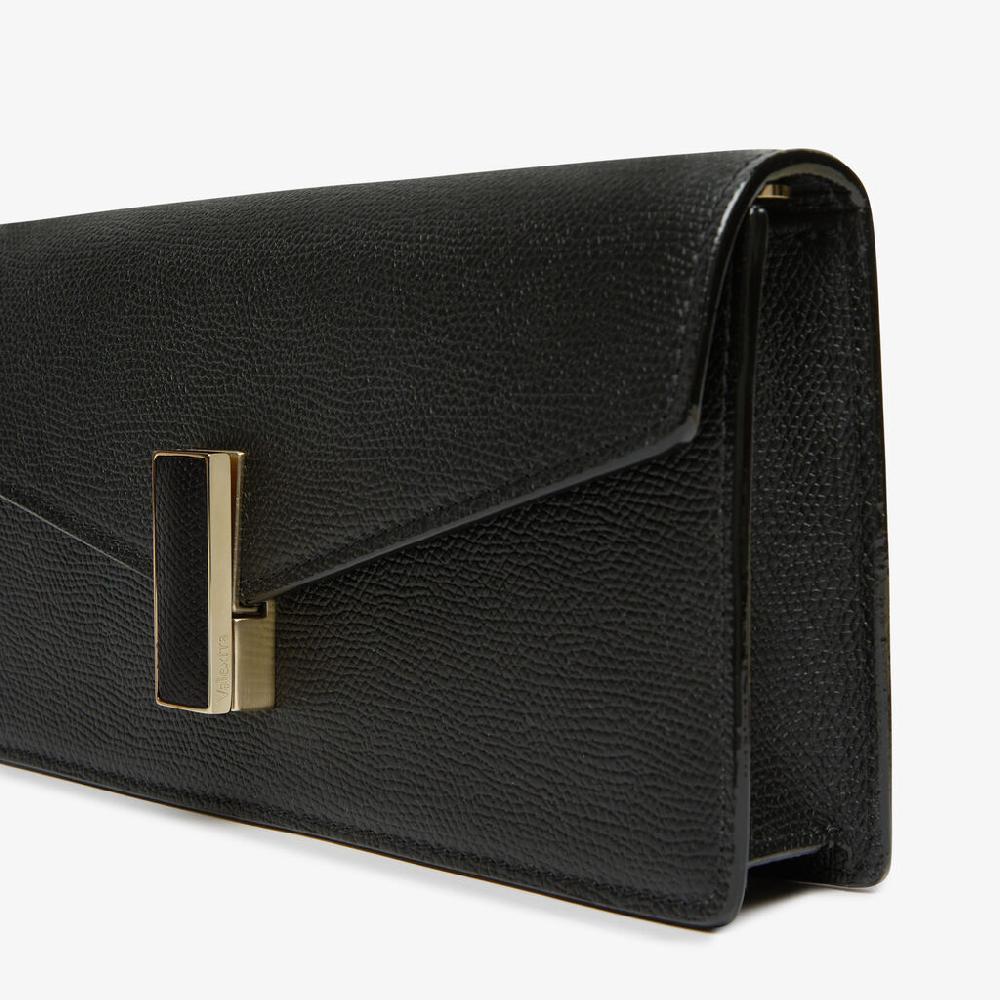 Valextra Borsa clutch semplice in Pelle Nera | Valextra Iside Saldi Di Fabbrica