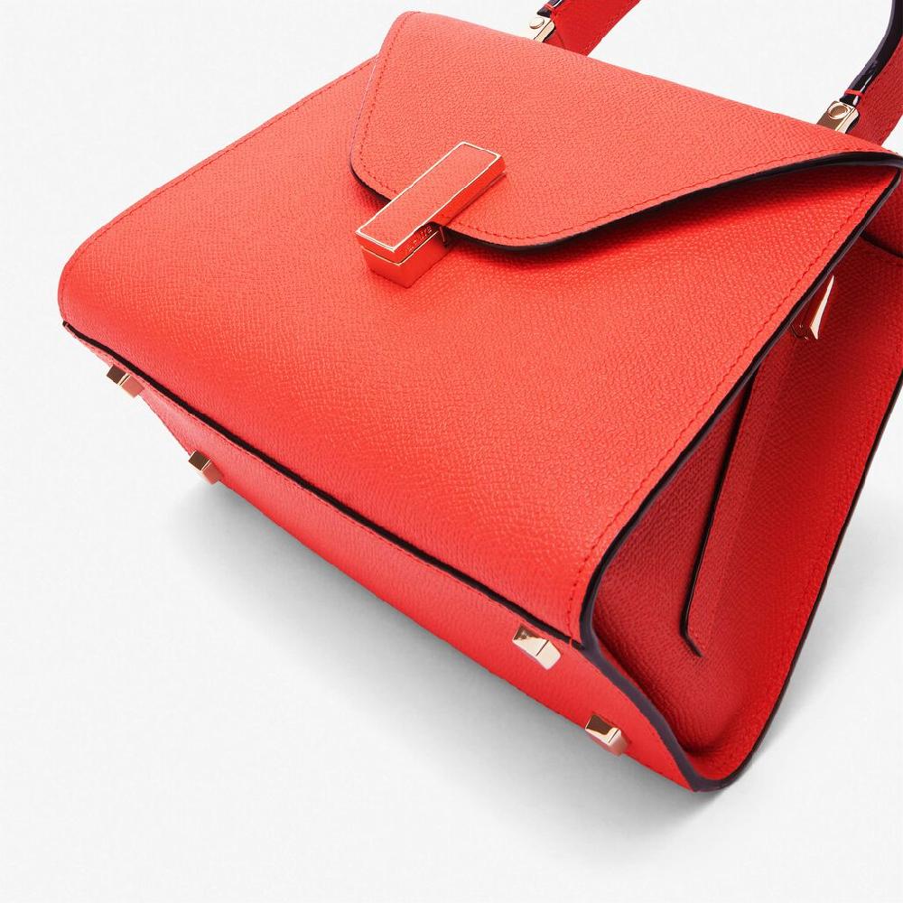 Valextra Borsa a mano Mini in Pelle Rossa Papavero | Valextra Iside Negozio