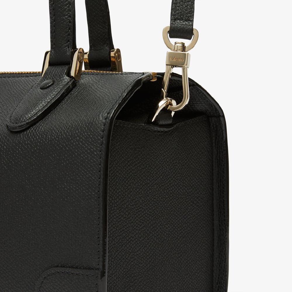 Valextra Borsa bauletto Mini elegante in Pelle Nera | Valextra Babila Moda