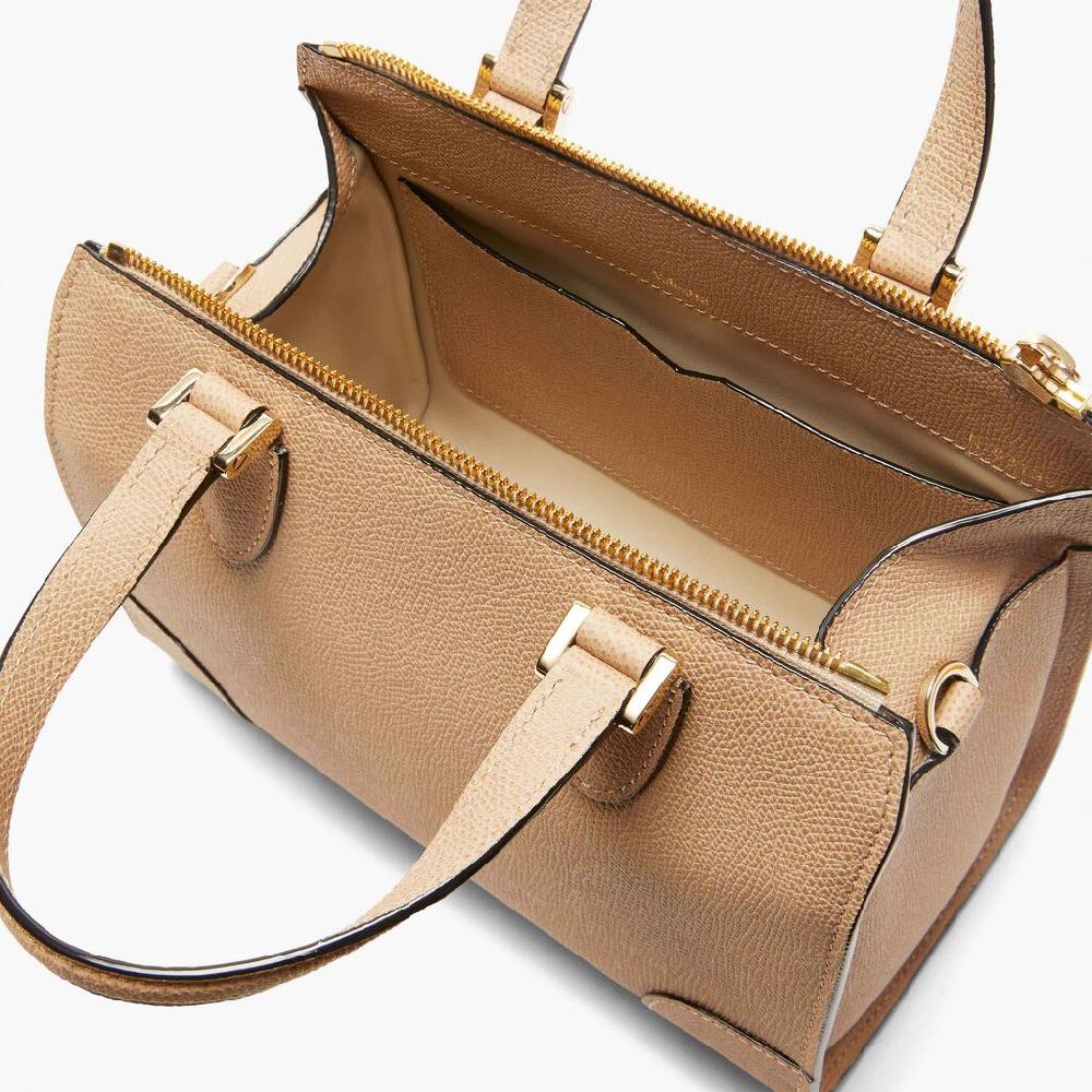 Valextra Borsa a bauletto in Pelle Beige con tracolla | Valextra Babila Italy