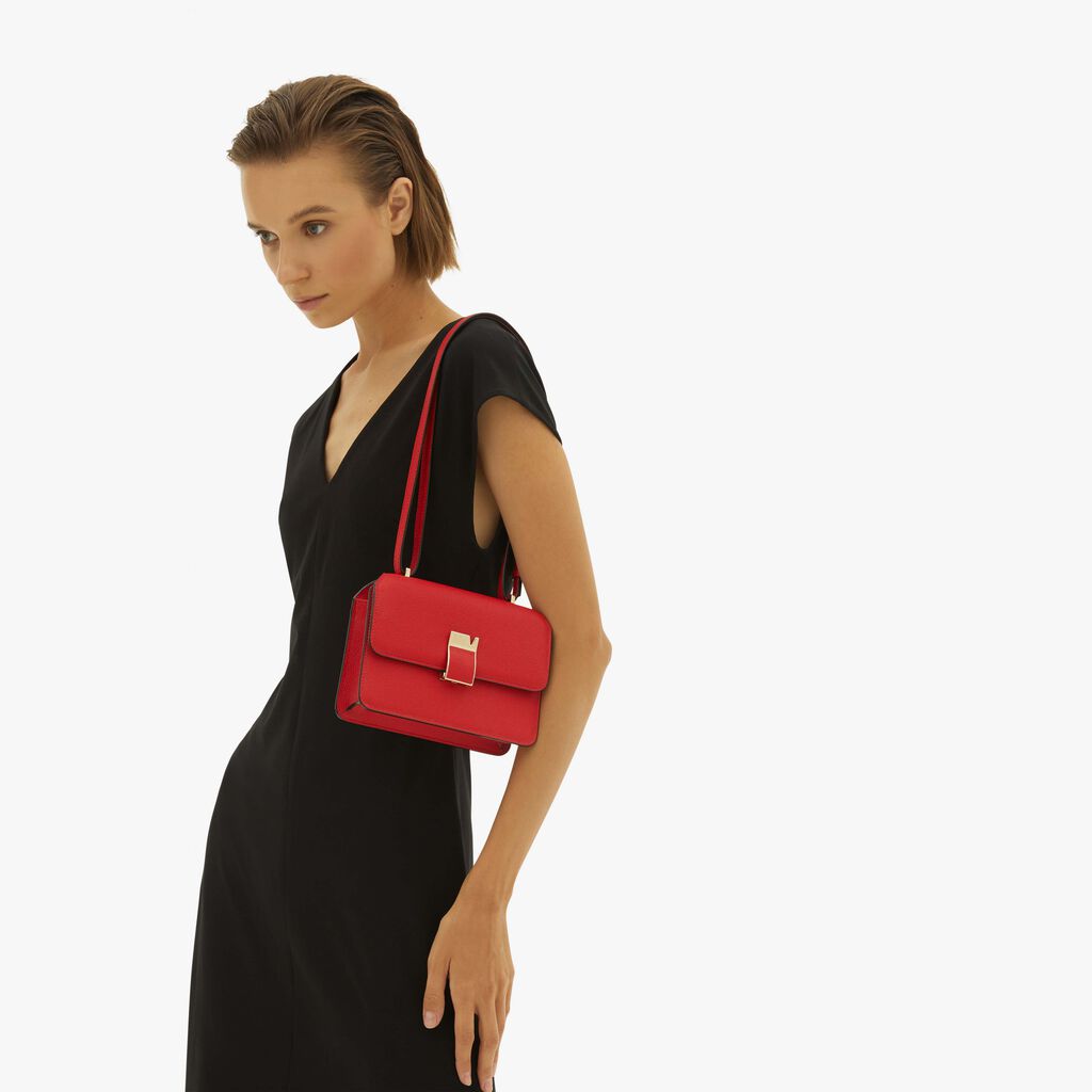 Valextra Borsa a tracolla in Pelle Rossa tracolla regolabile | Valextra In Linea