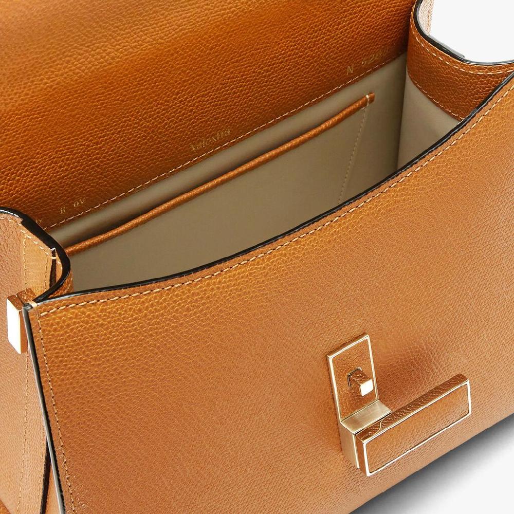 Valextra Valextra Iside: Borsa a mano Mini in Pelle Marrone Qualità