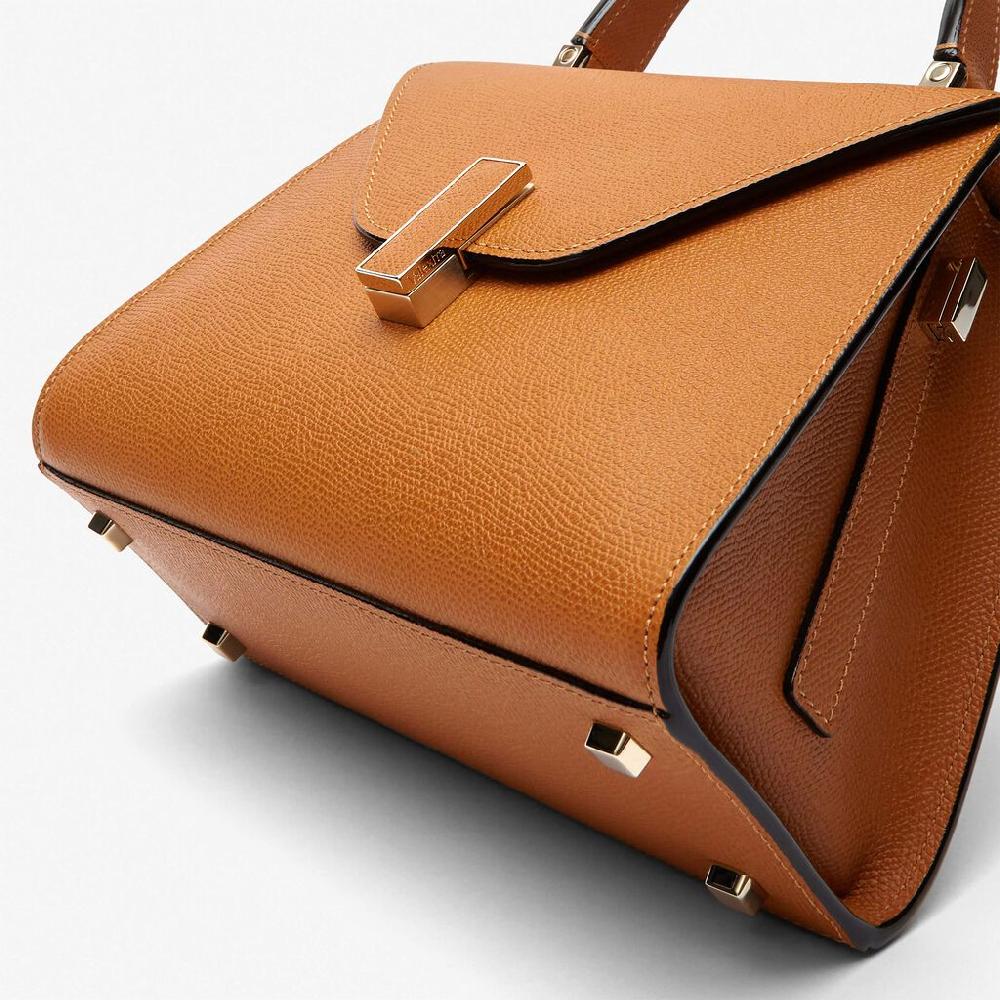 Valextra Valextra Iside: Borsa a mano Mini in Pelle Marrone Qualità