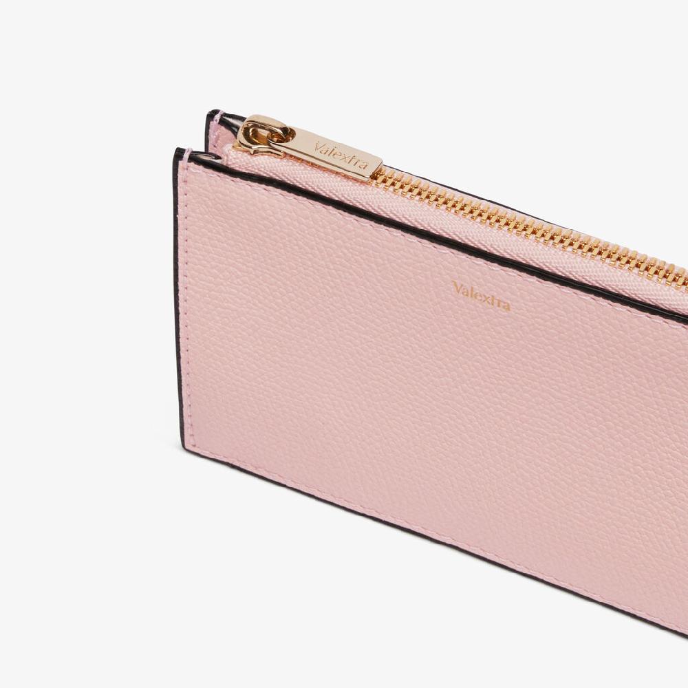 Valextra Portamonete compatto da Donna in Pelle Rosa | Valextra Negozi Online