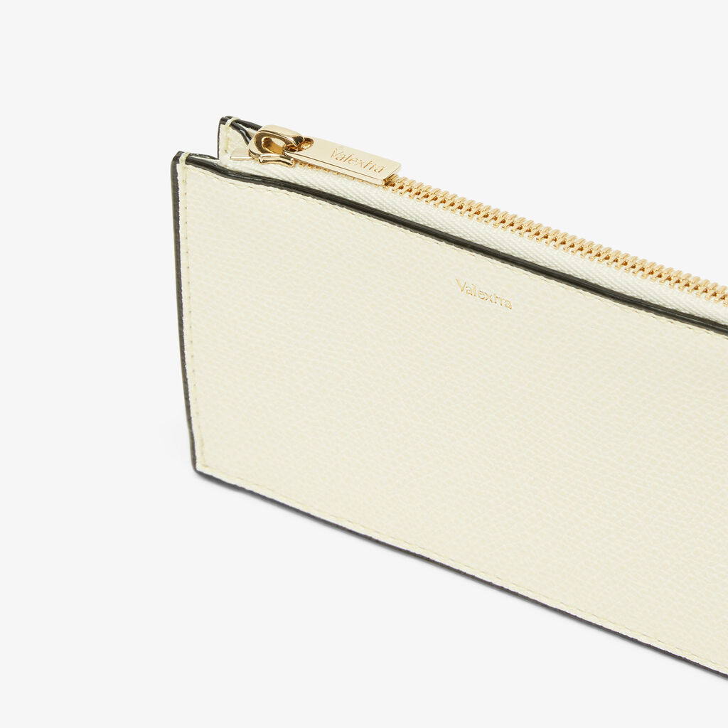Valextra Porta carte raffinato in Pelle Bianca con zip | Valextra Acquista Ora