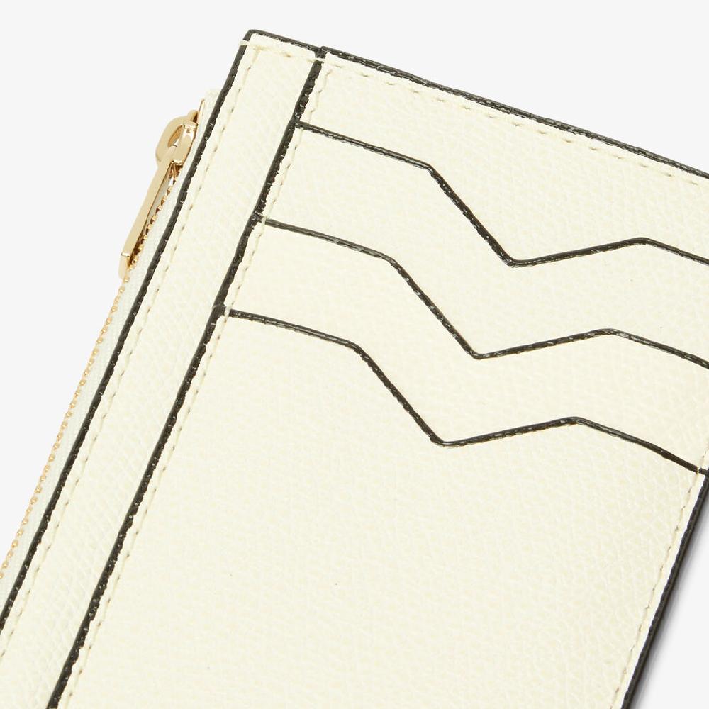 Valextra Porta carte raffinato in Pelle Bianca con zip | Valextra Acquista Ora