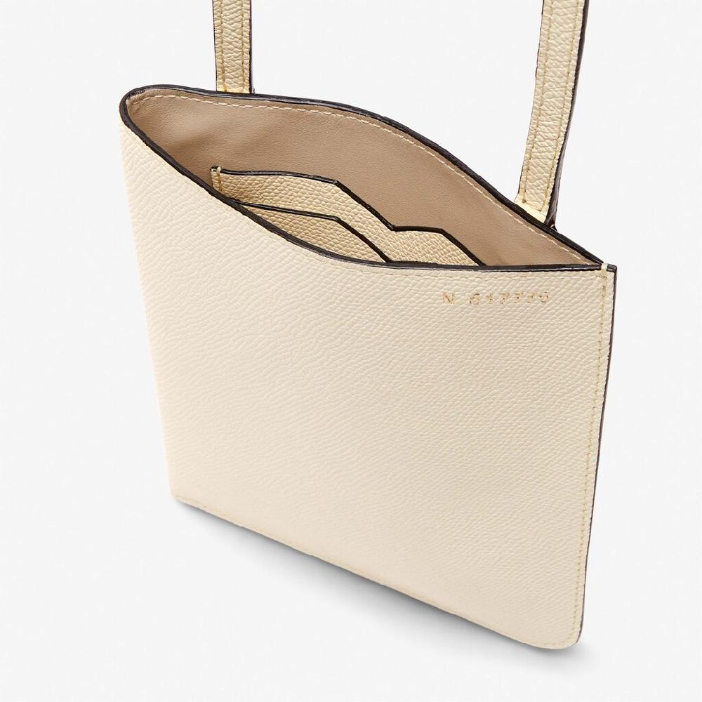 Valextra Borsa a tracolla sottile in Pelle Bianca | Valextra Soft Shopping Online