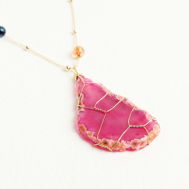 ALMALA COLLANA AGATA | FUCSIA Economico
