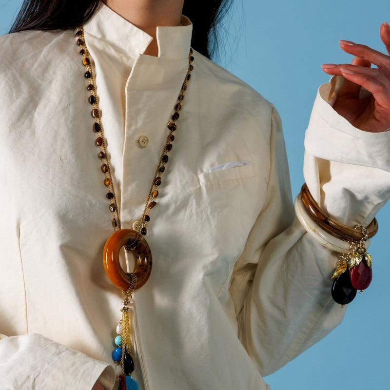 ALMALA BRACCIALE DROP STONE IVORY | NERO Economico