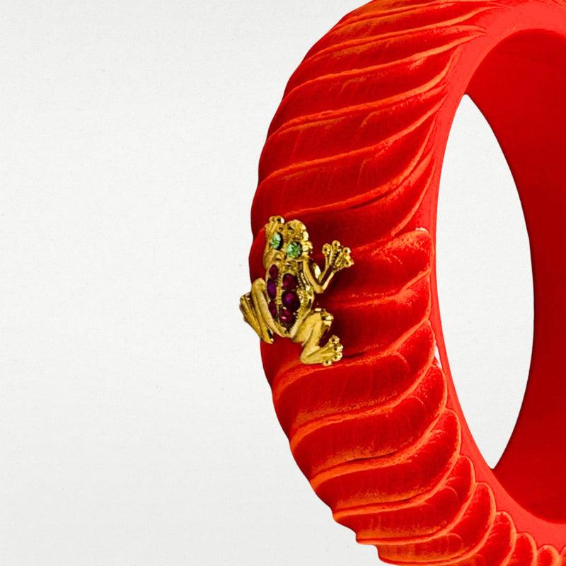 ALMALA BRACCIALE ACETATE FROG | ARANCIONE Spedizione Gratuita